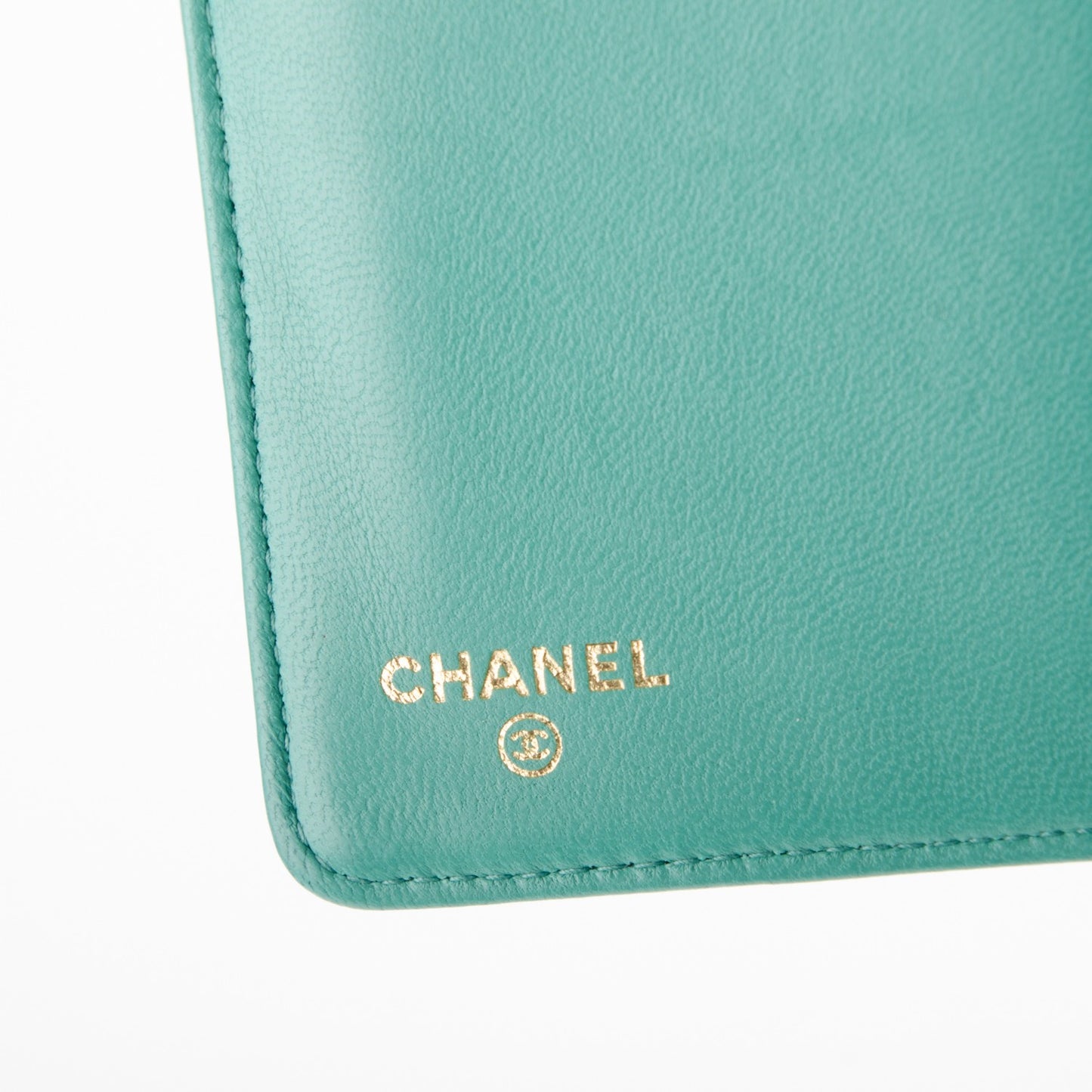 Lambskin Quilted Boy Yen Wallet Light Green