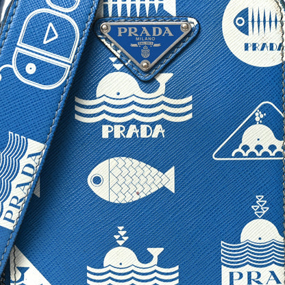Prada Saffiano Whale Brique Crossbody Messenger Bag Marea 8 of 12