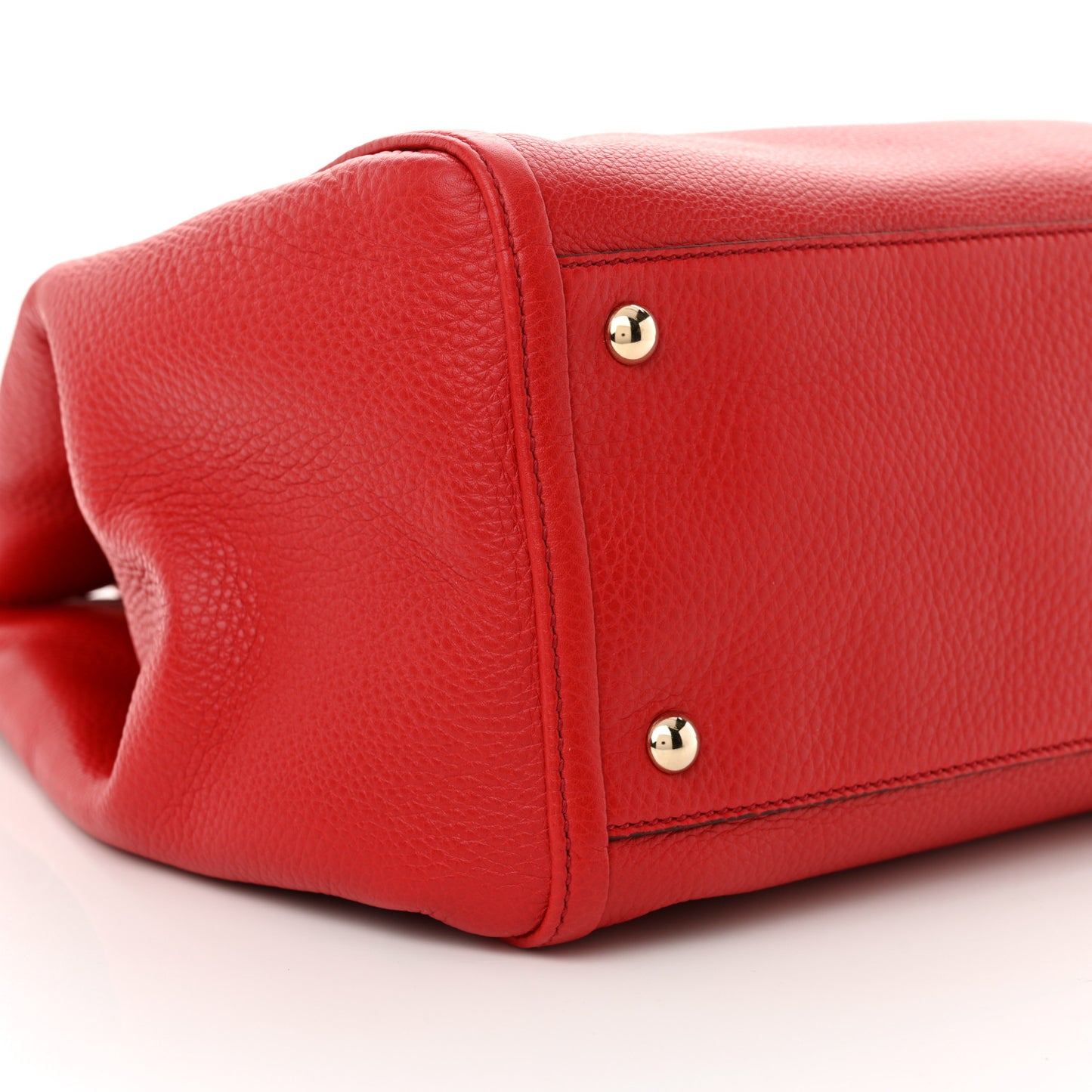 Pebbled Calfskin Medium Soho Shoulder Bag Tabasco Red