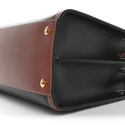 Burberry Calfskin Vintage Check Small Two Handle Title Bag Black 9 of 9