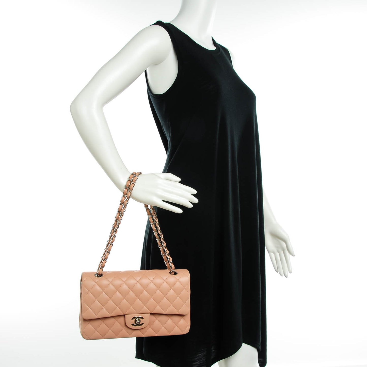 Lambskin Quilted Medium Double Flap Pink