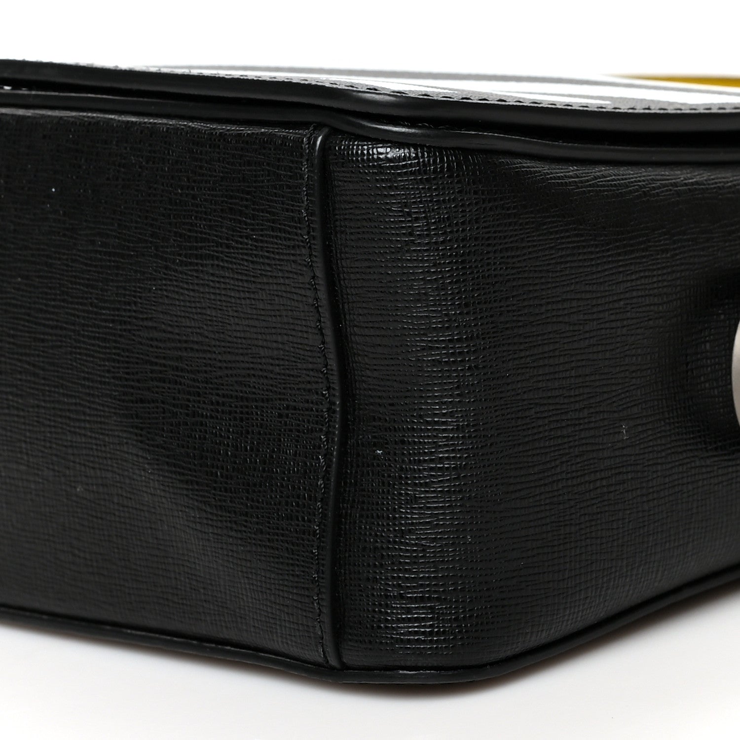 Off-White Saffiano Striped Diag Bag Black White 9 of 10