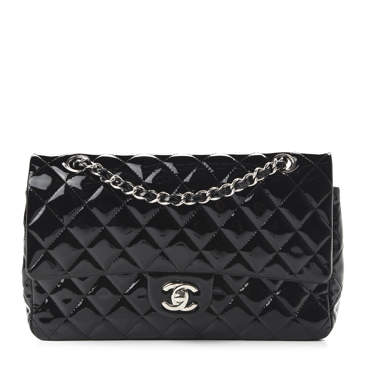Chanel Patent Quilted Medium Double Flap Black 1 of 11