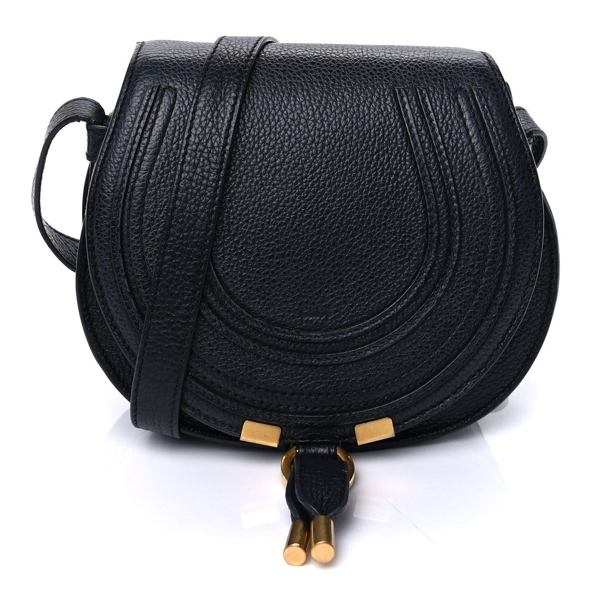 Chloe Calfskin Mini Marcie Round Crossbody Bag Black 1 of 8