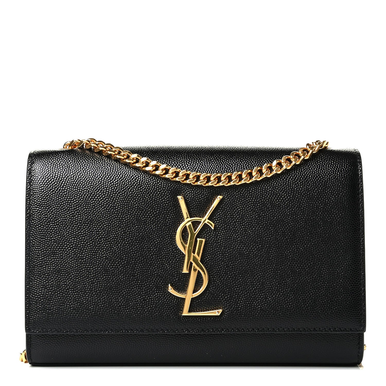 Saint Laurent Grain De Poudre Small Monogram Kate Satchel Black 1 of 6