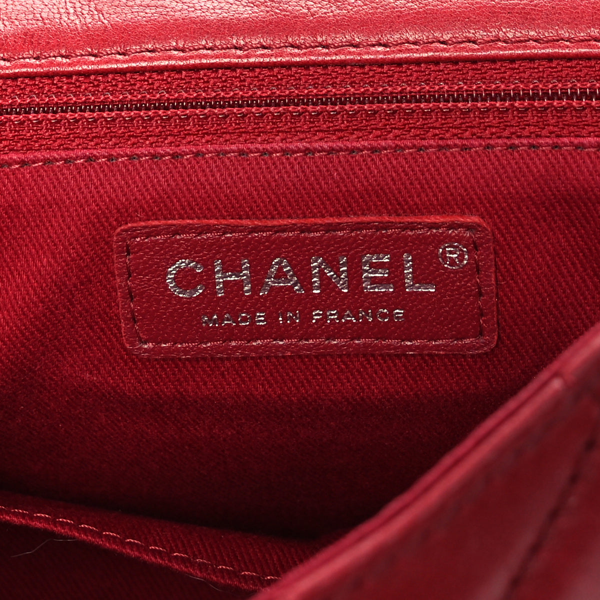 Lambskin Quilted Messenger Bag Red
