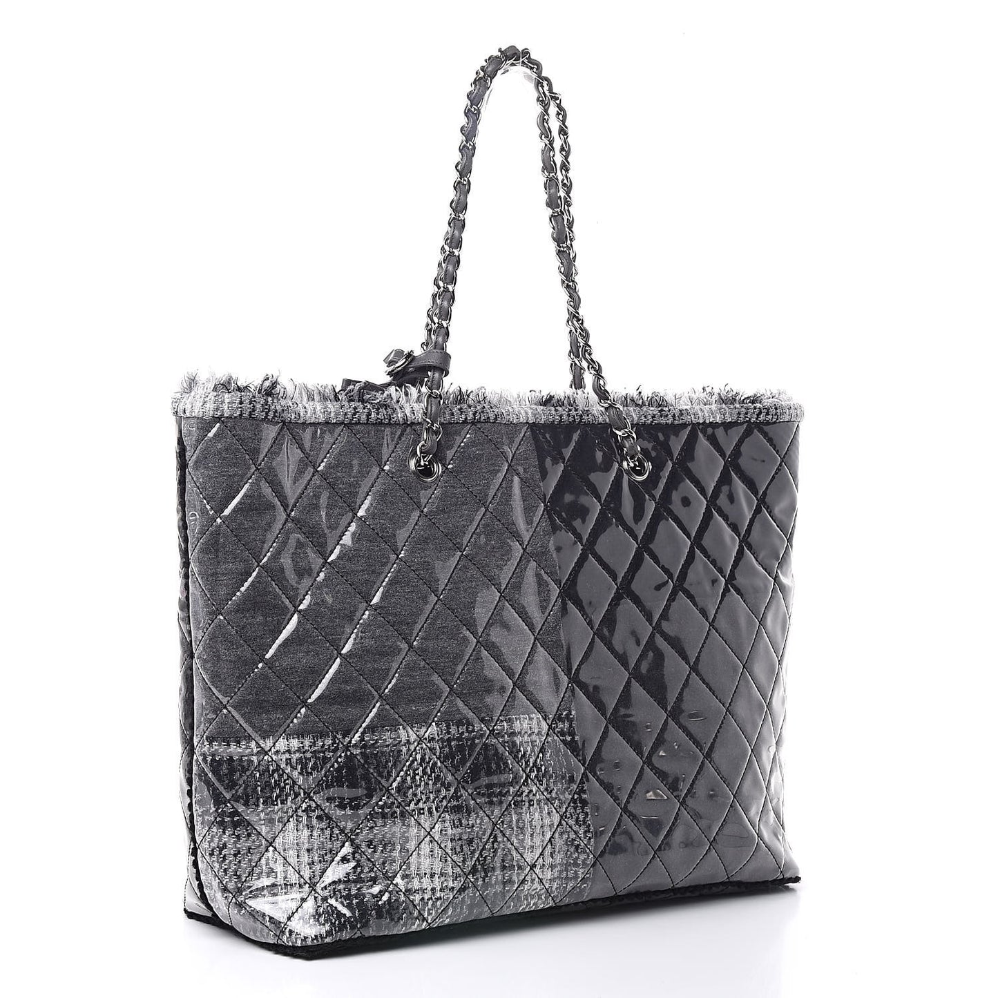 Vinyl Funny Tweed Patchwork Tote Grey