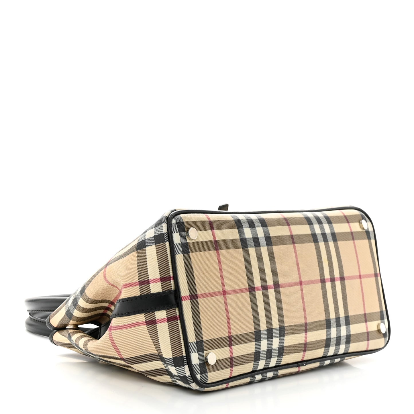 House Check Buckle Tote Black