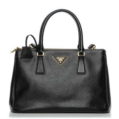 Prada Saffiano Small Galleria Double Zip Tote Black 1 of 7