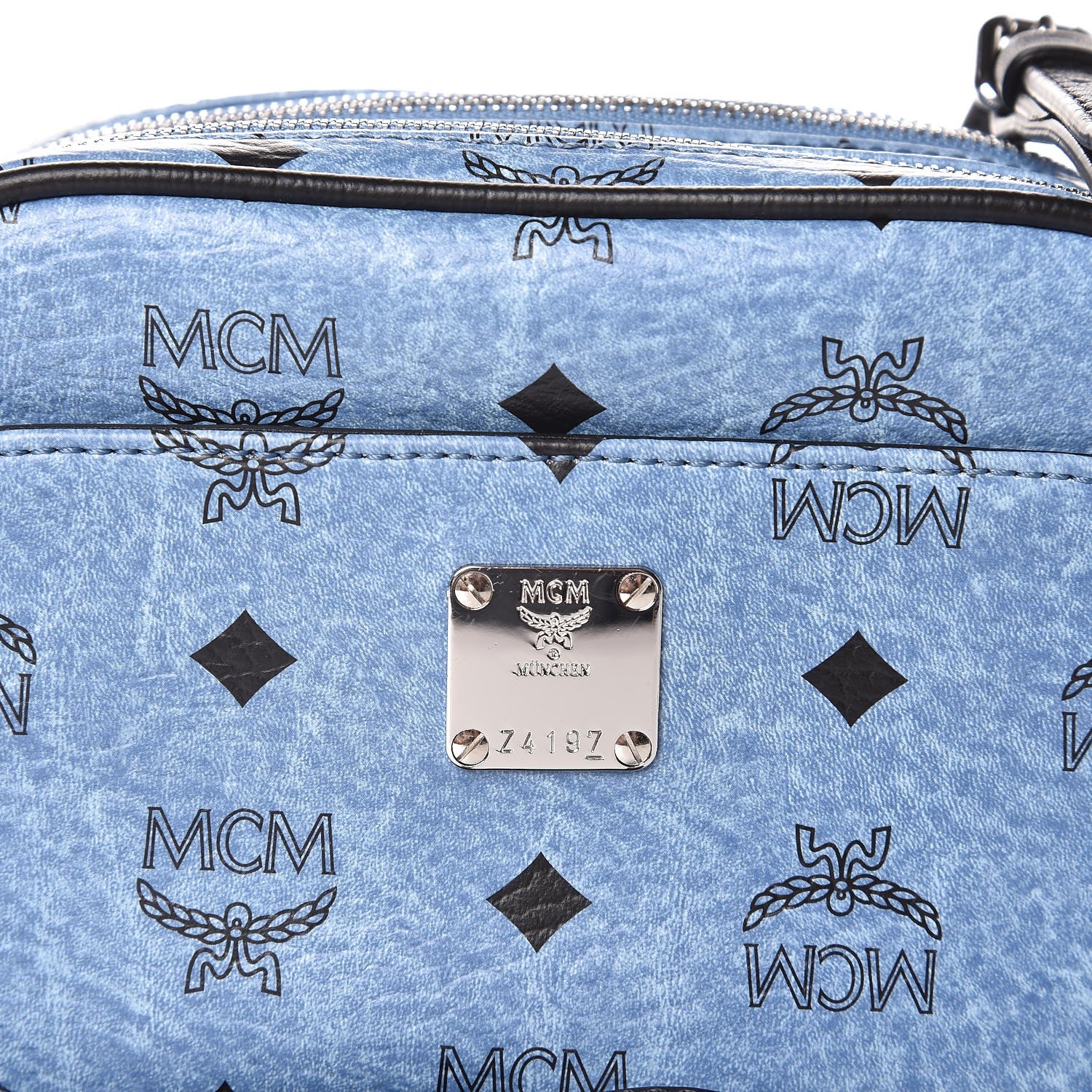 MCM Visetos Mini Camera Crossbody Bag Denim 9 of 9