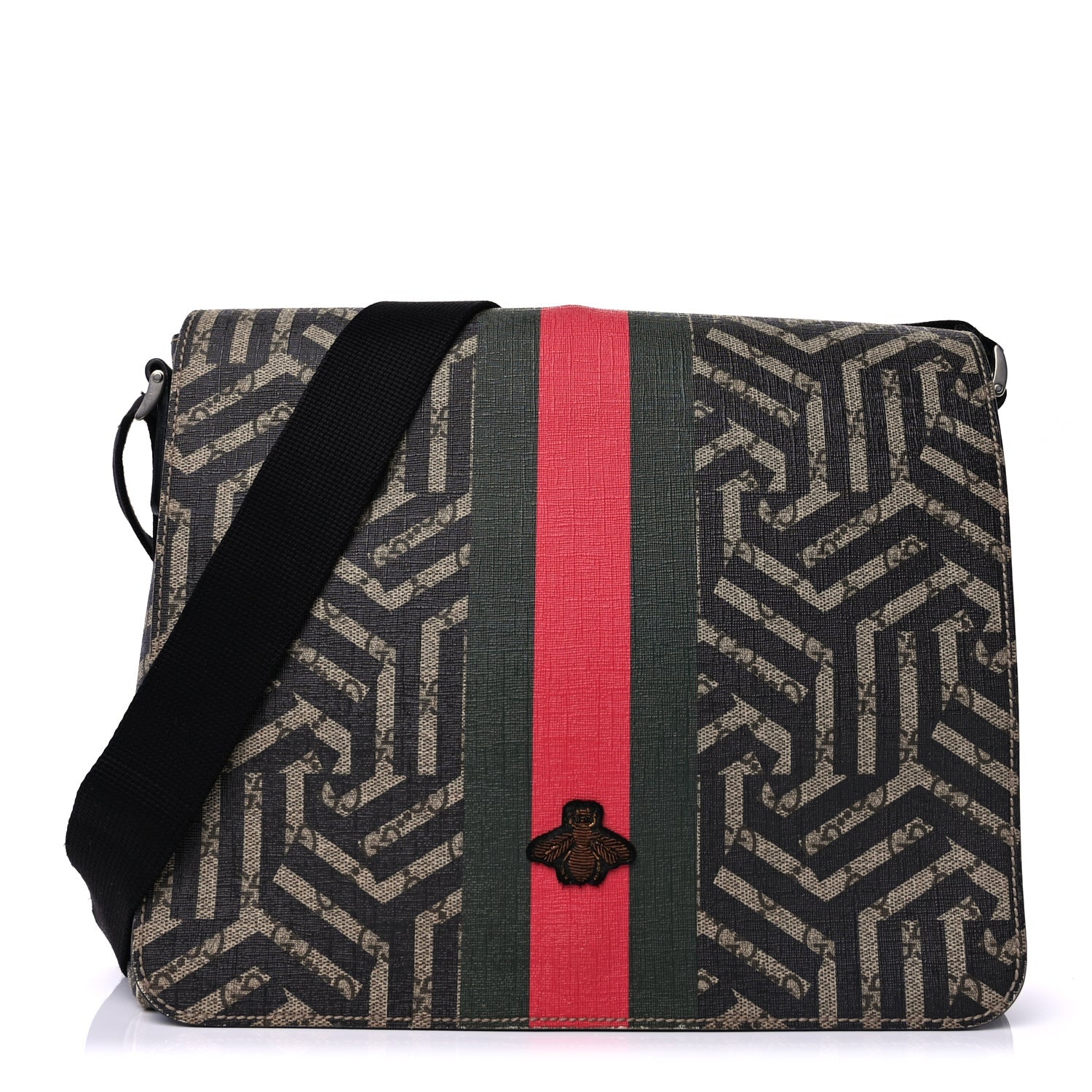 Gucci GG Supreme Monogram Caleido Web Crossbody  Beige Ebony 1 of 8