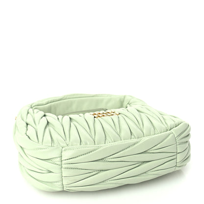 Miu Miu Nappa Matelasse Small Wander Hobo Acqua 6 of 16