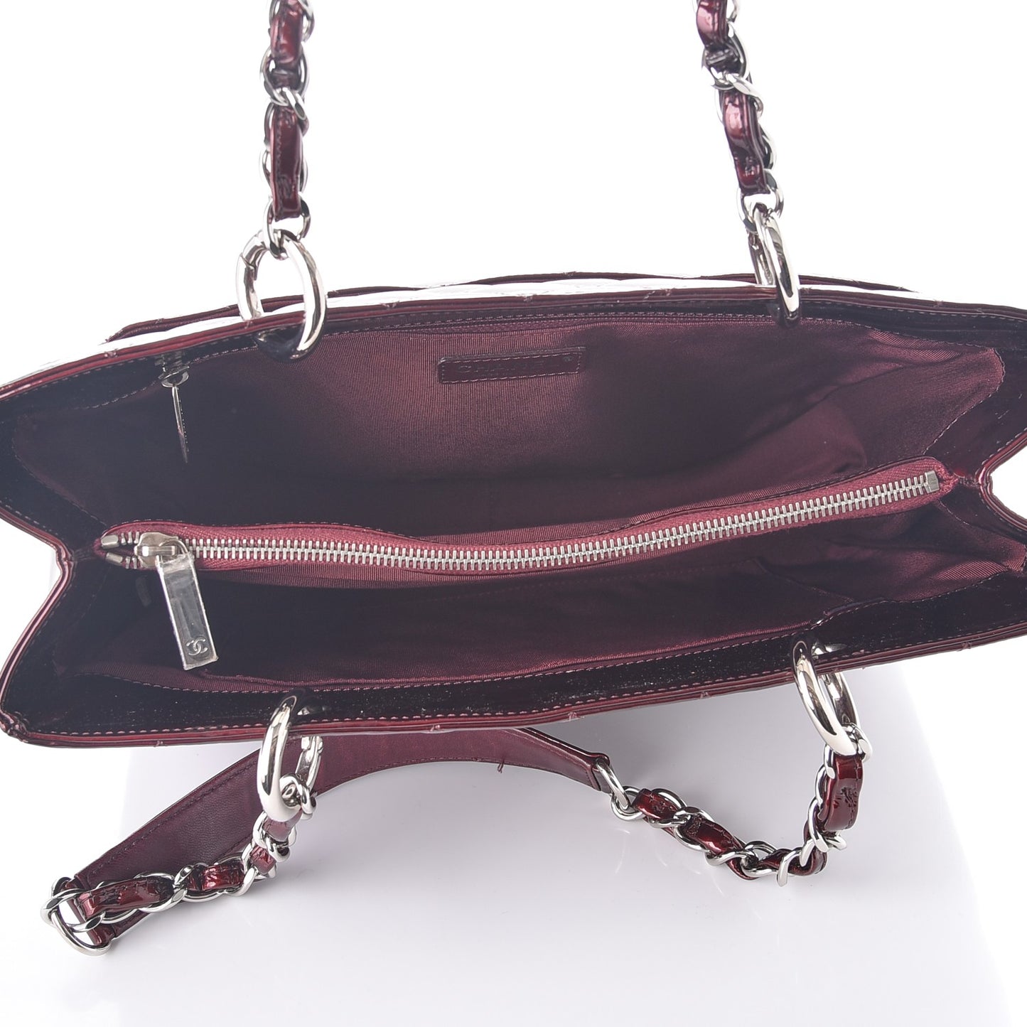Patent Grand Shopping Tote GST Dark Bordeaux