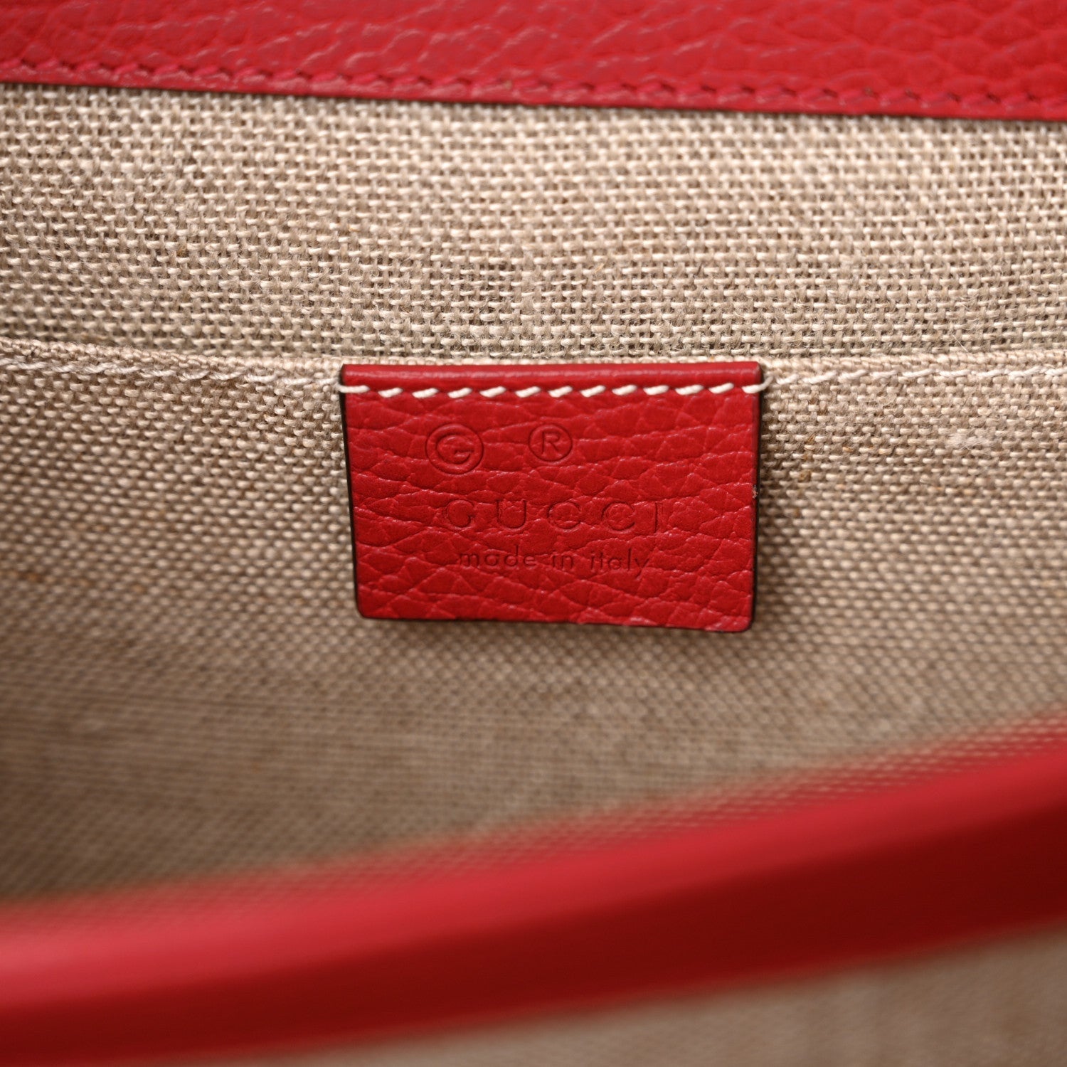 Gucci Dollar Calfskin Small Interlocking G Shoulder Bag Red 6 of 7