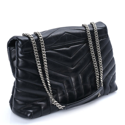 Saint Laurent Calfskin Y Quilted Monogram Medium Loulou Chain Satchel Black 2 of 7