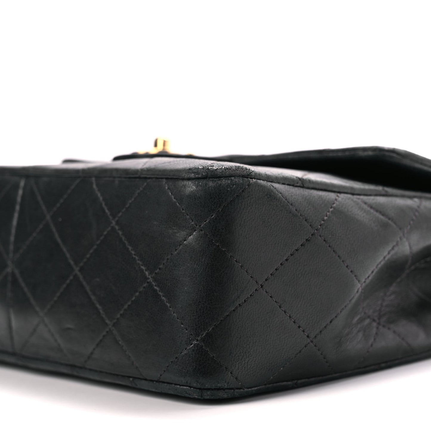 Lambskin Quilted Small Single Flap Black Black