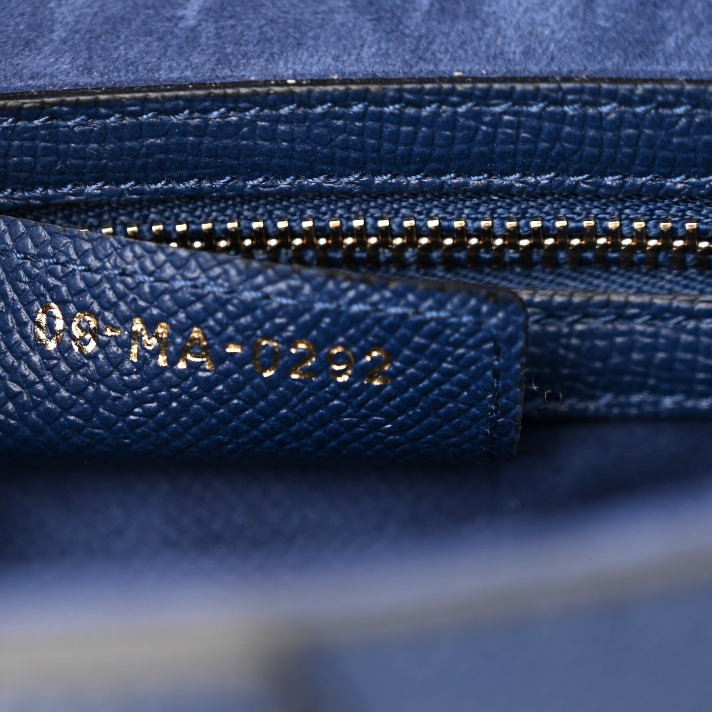 Grained Calfskin Saddle Bag With Strap Blue Royale