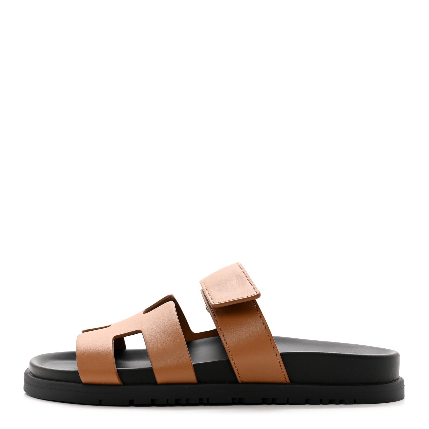 Hermes Calfskin Womens Chypre Sandals 36.5 Naturel 1 of 9