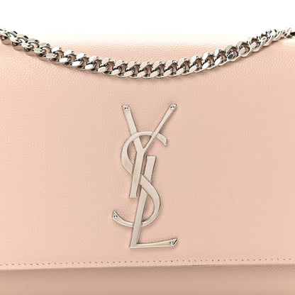 Saint Laurent Grain De Poudre Small Monogram Kate Satchel Marble Pink 7 of 9