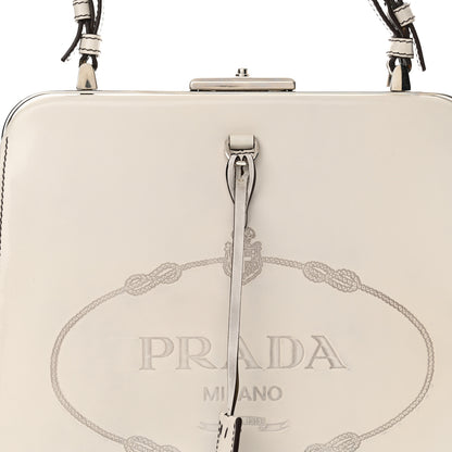 Prada Spazzolato Logo Print Framed Bag Quarzo 7 of 14