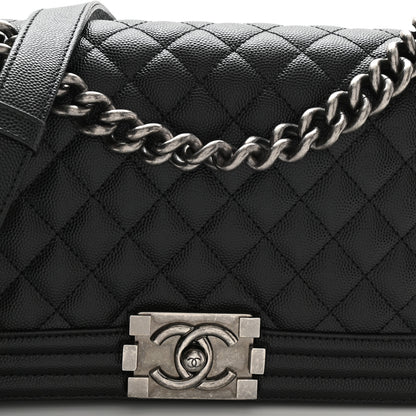 Chanel Caviar Quilted Medium Boy Flap Black 8 of 11