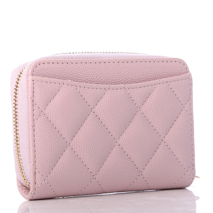 Chanel Caviar Quilted Zip Coin Purse Light Pink 3 of 8
