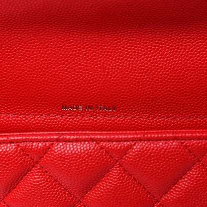Chanel Caviar Quilted Flap Phone Holder With Chain Red 8 of 12