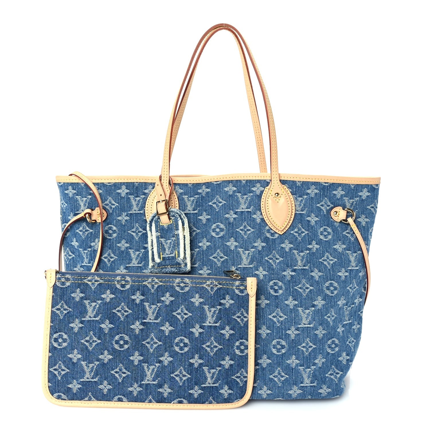 Louis Vuitton Monogram Denim Neo Neverfull MM Blue 1 of 9