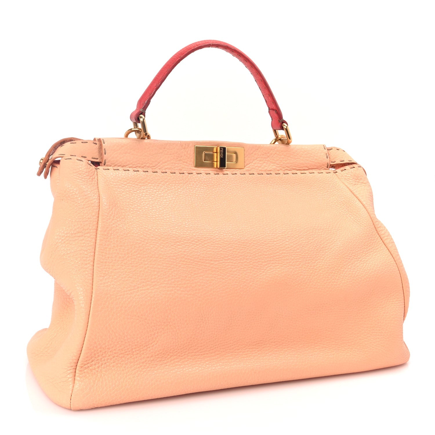 Fendi Cuoio Romano Selleria Bi-Color Large Peekaboo Iconic Satchel 2 of 8