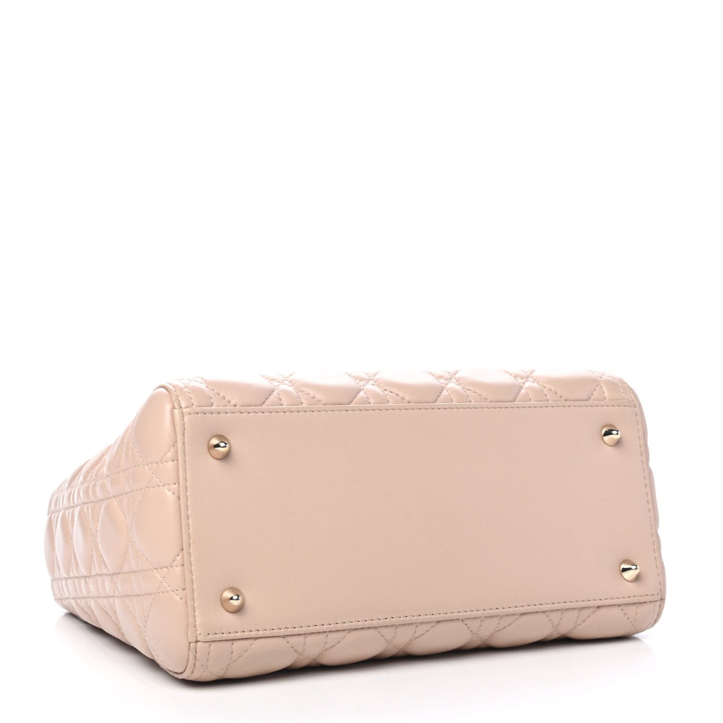 Lambskin Cannage Medium Lady Dior Rose Poudre