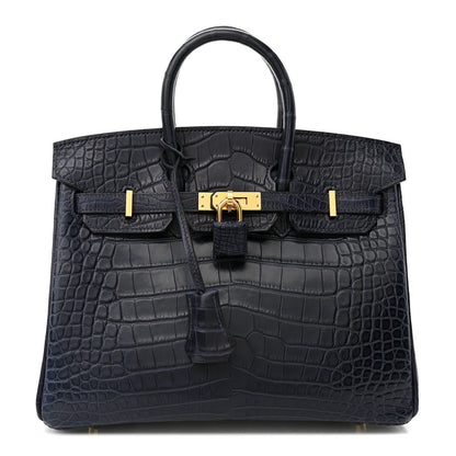 Hermes Matte Alligator Birkin 25 Bleu Indigo 1 of 11