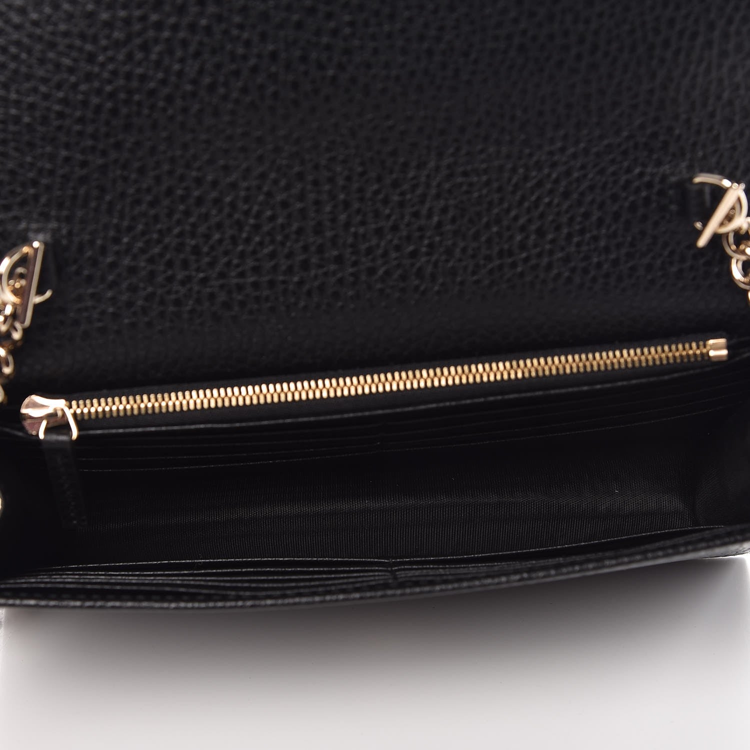 Gucci Dollar Calfskin Interlocking G Chain Wallet Black 5 of 8