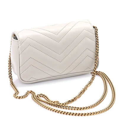 Gucci Calfskin Matelasse Super Mini GG Marmont Shoulder Bag Grey 2 of 8