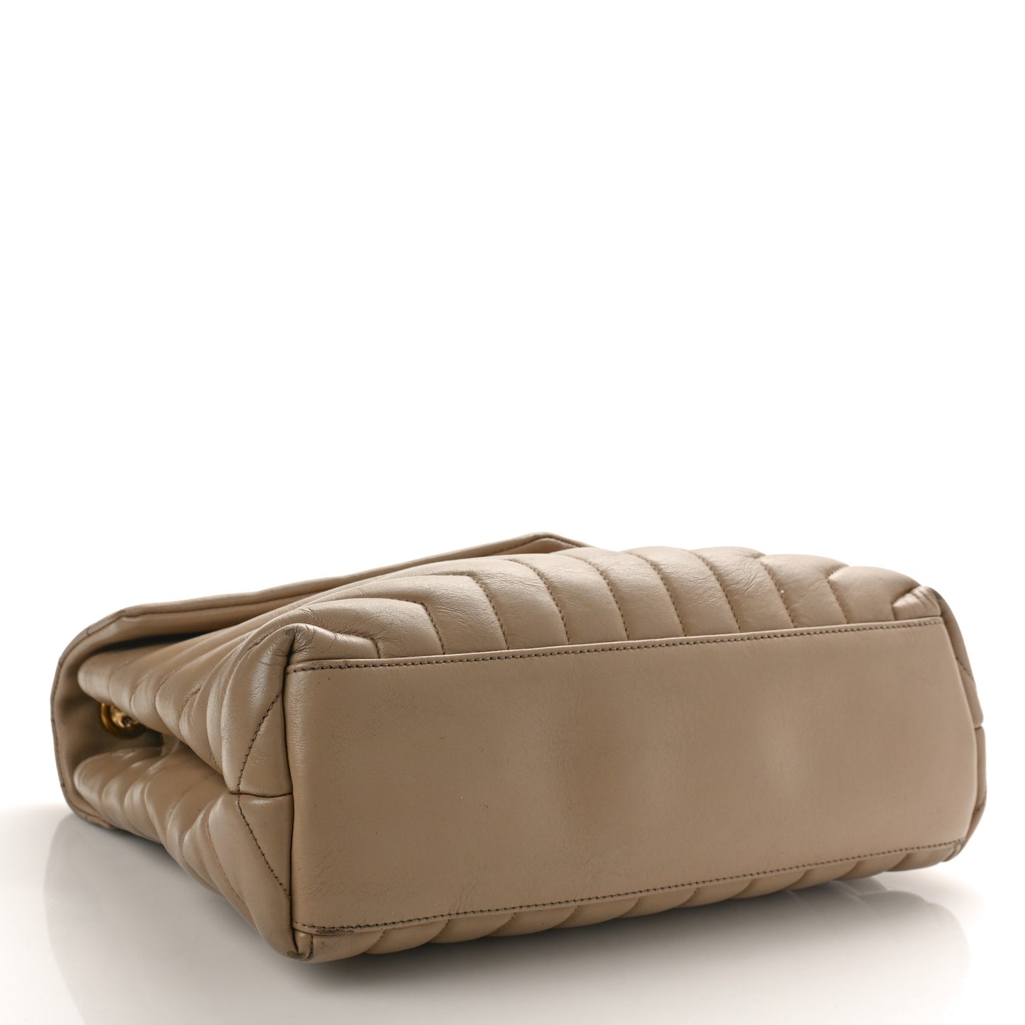 Calfskin Y Quilted Monogram Medium Loulou Chain Satchel Dark Beige