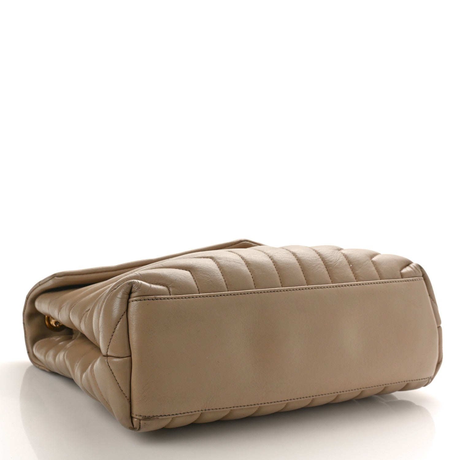 Saint Laurent Calfskin Y Quilted Monogram Medium Loulou Chain Satchel Dark Beige 4 of 21