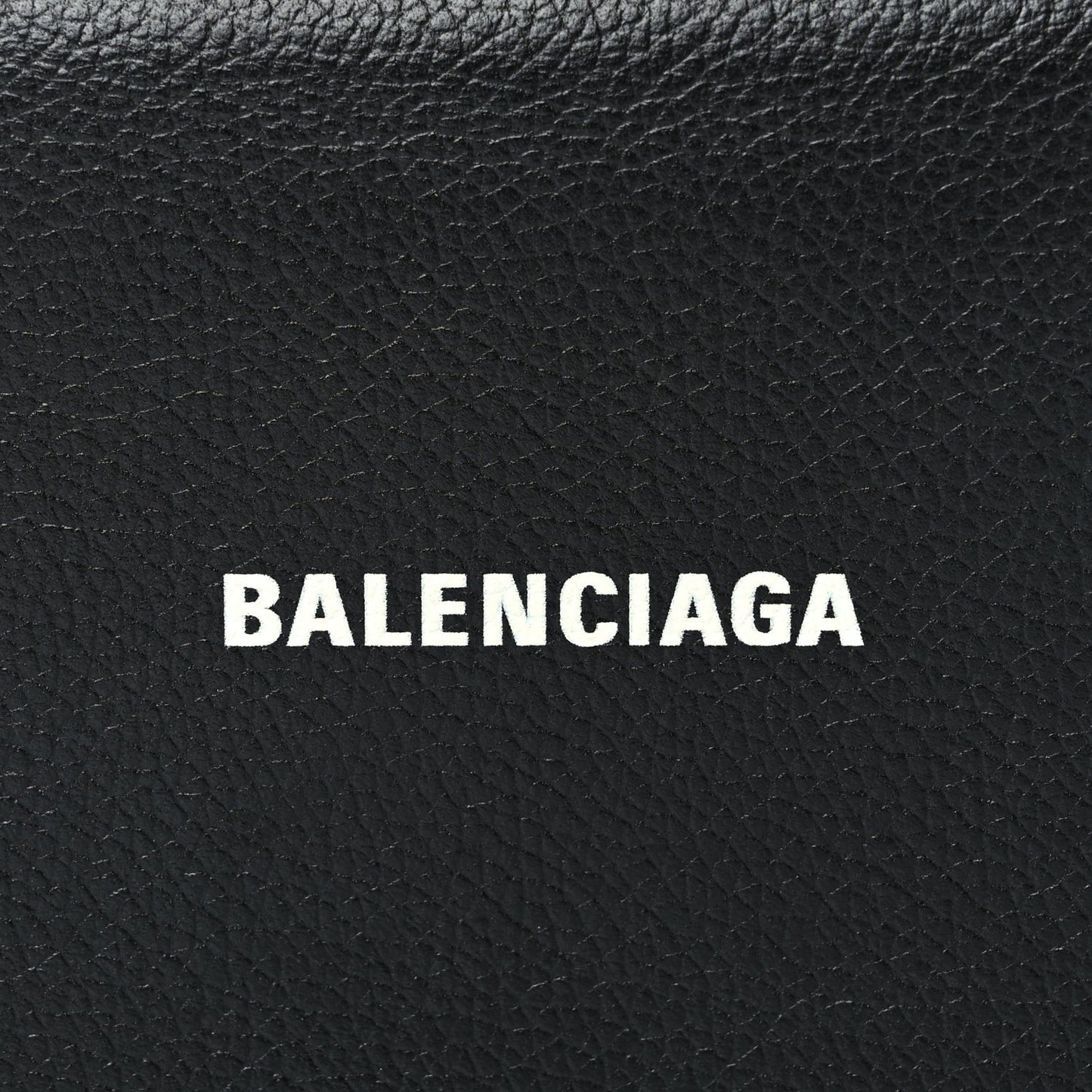 Grained Calfskin Logo Cash Phone Holder Wallet On Chain Black