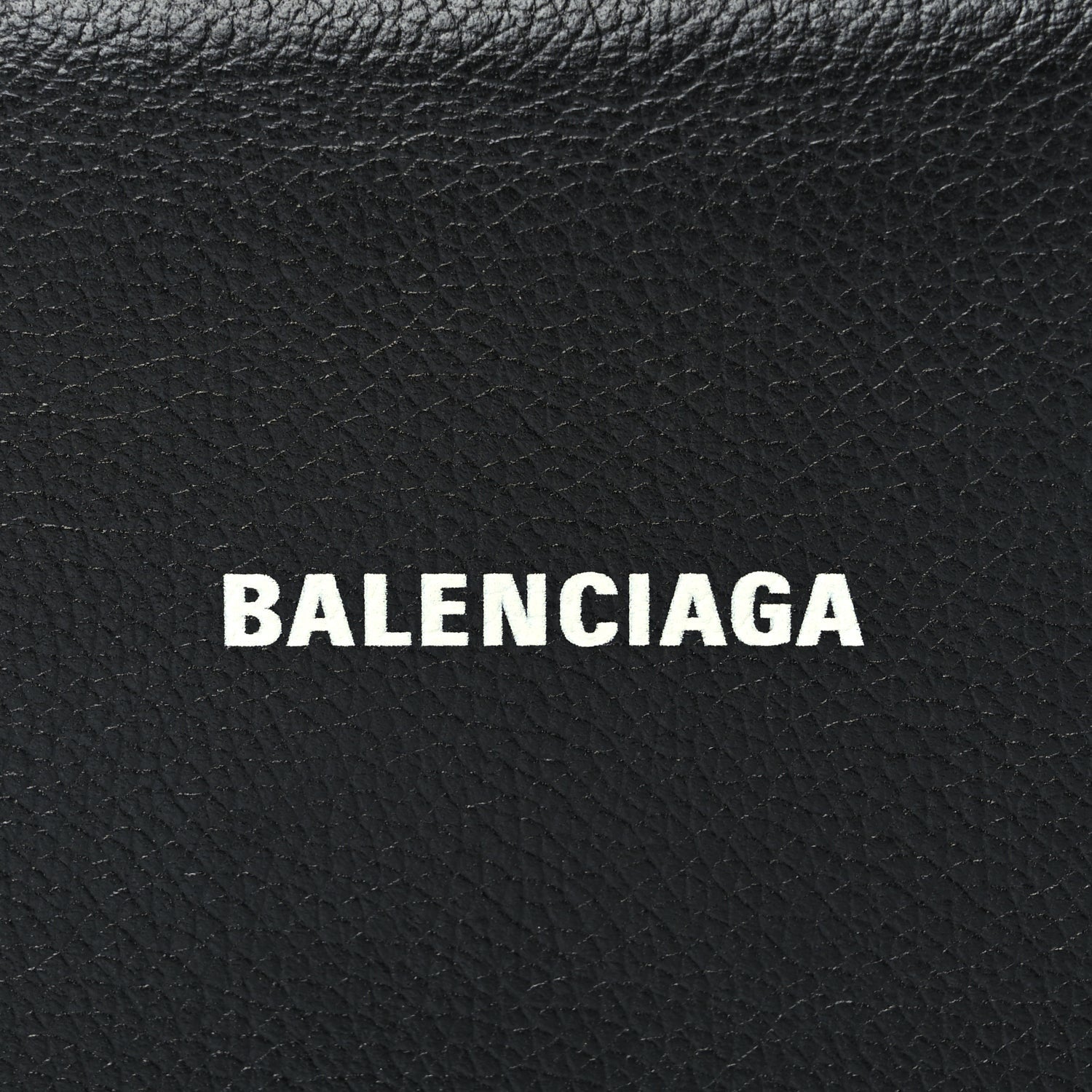 Balenciaga Grained Calfskin Logo Cash Phone Holder Wallet On Chain Black 6 of 8