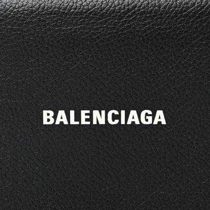 Balenciaga Grained Calfskin Logo Cash Phone Holder Wallet On Chain Black 6 of 8