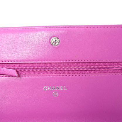 Chanel Lambskin Quilted Boy Wallet On Chain WOC Purple 6 of 7