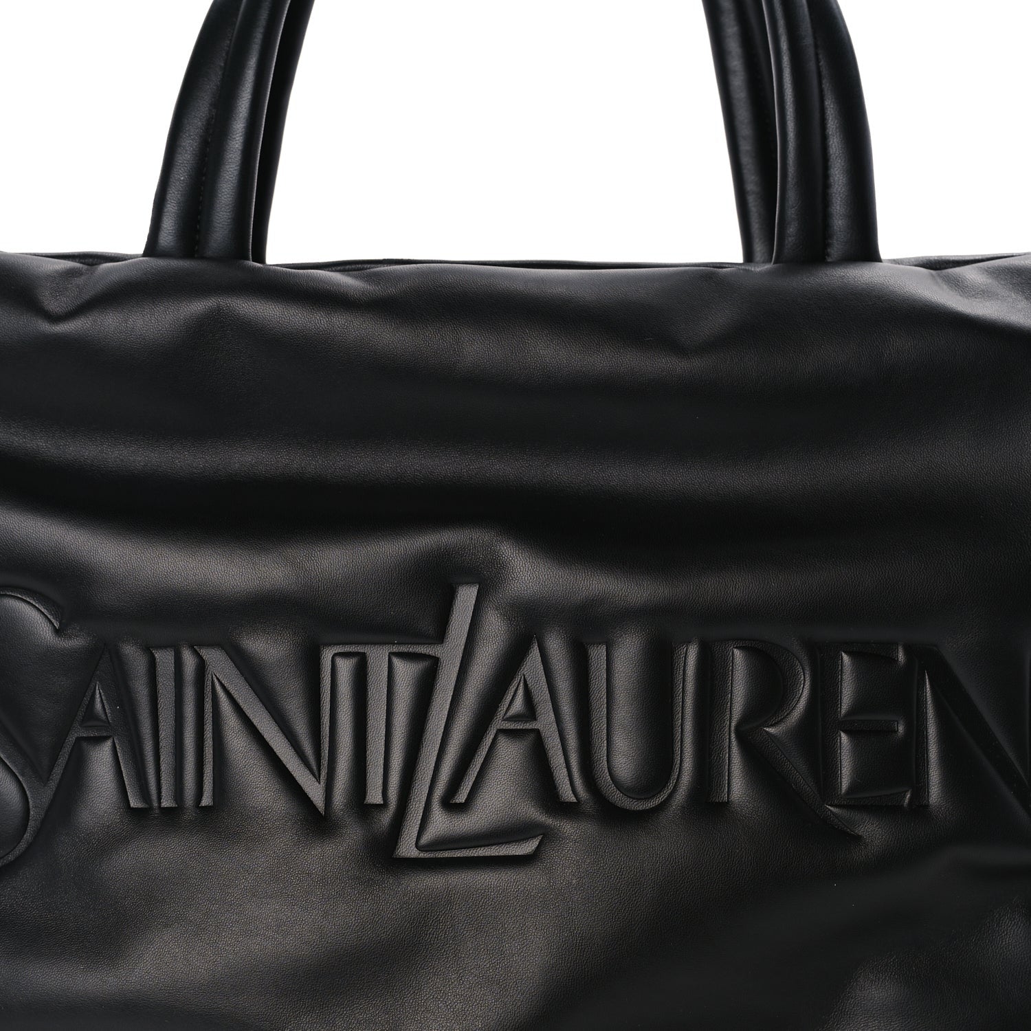 Saint Laurent Lambskin Wide Puffer Tote  Black 6 of 8
