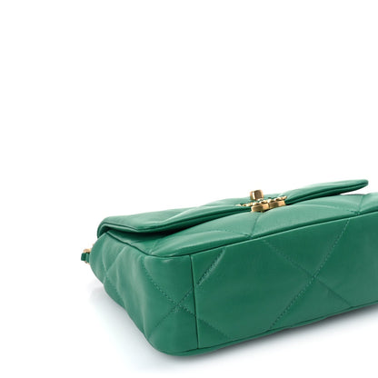 Chanel Lambskin Quilted Medium 19 Flap  Green 8 of 9