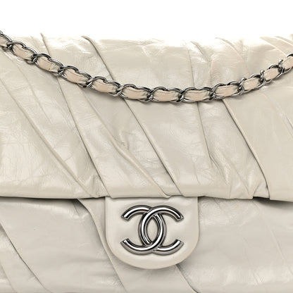 Chanel Glazed Calfskin Twisted Maxi Flap Light Grey 8 of 12