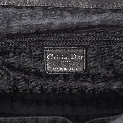 Christian Dior Lambskin Plisse Pleated Frame Satchel Black 6 of 16
