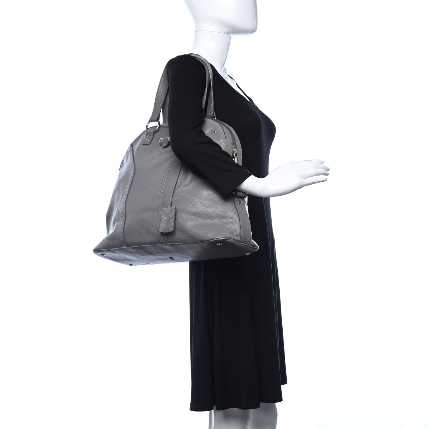 Calfskin Oversized Muse Gray