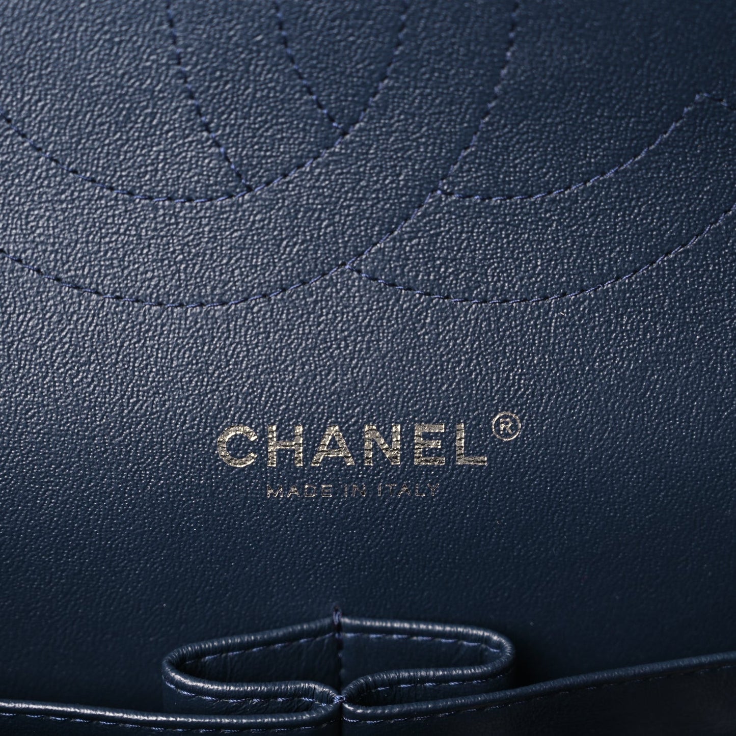 Patent Quilted Jumbo Double Flap Navy