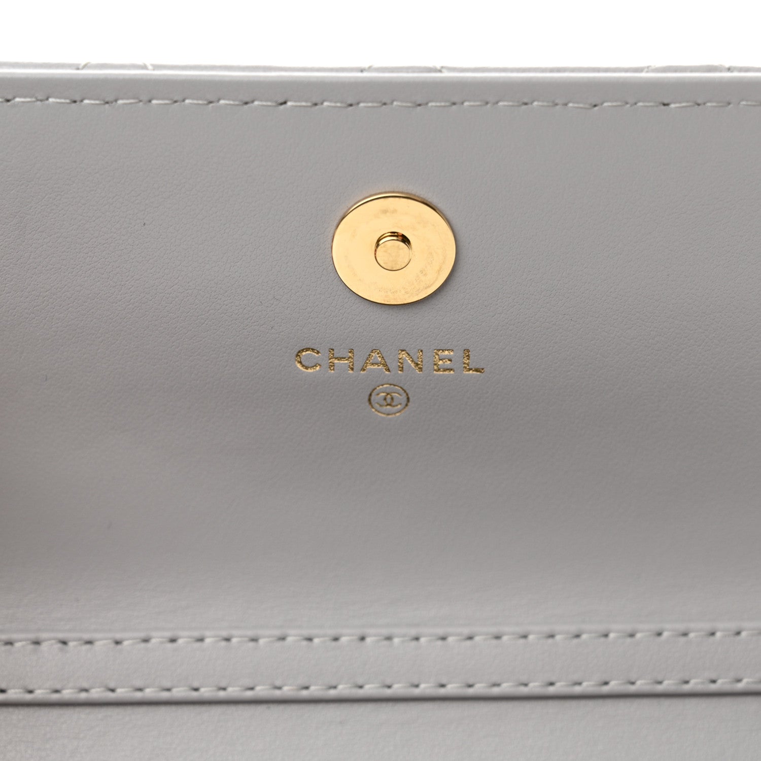 Chanel Lambskin Pearl Quilted Flap Phone Holder With Chain Grey 6 of 13