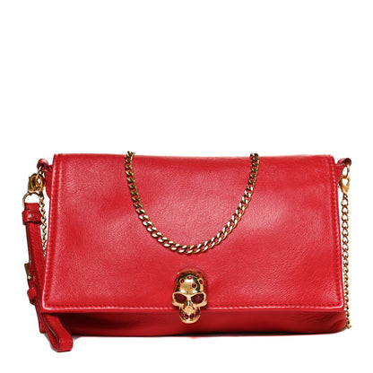 Alexander McQueen Calfskin Skull Crossbody Bag Red 1 of 11