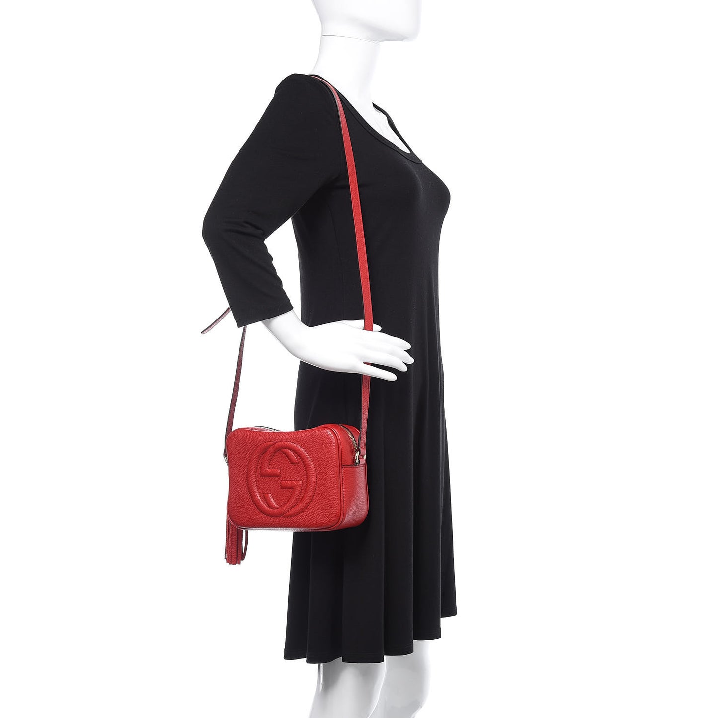 Pebbled Calfskin Small Soho Disco Bag Tabasco Red