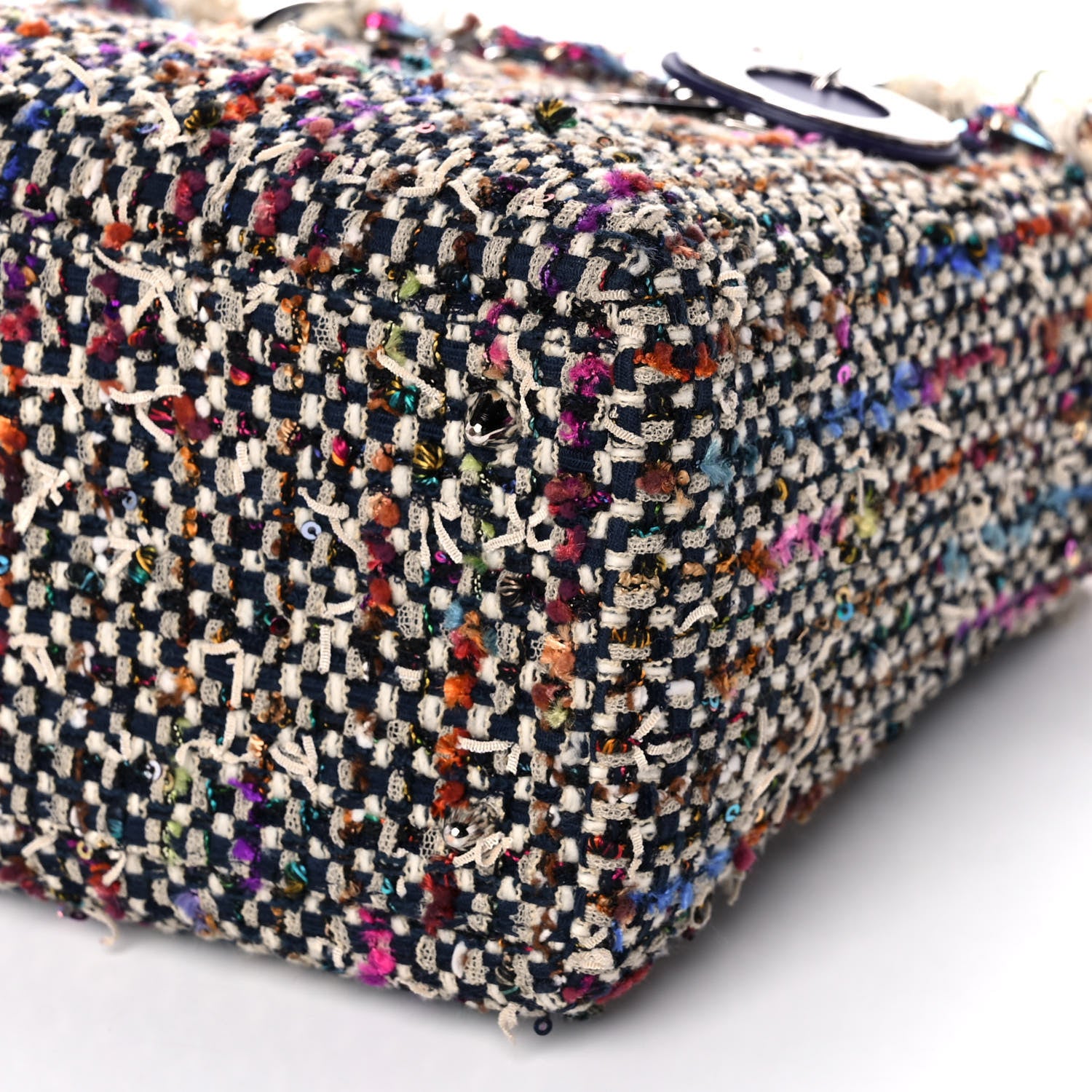 Christian Dior Tweed Fringe Medium Lady Dior Purple 10 of 15