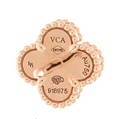 Van Cleef & Arpels 18K Rose Gold Carnelian Sweet Alhambra Earrings 4 of 6